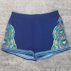 NWOT Boutique navy patterned paisley print shorts